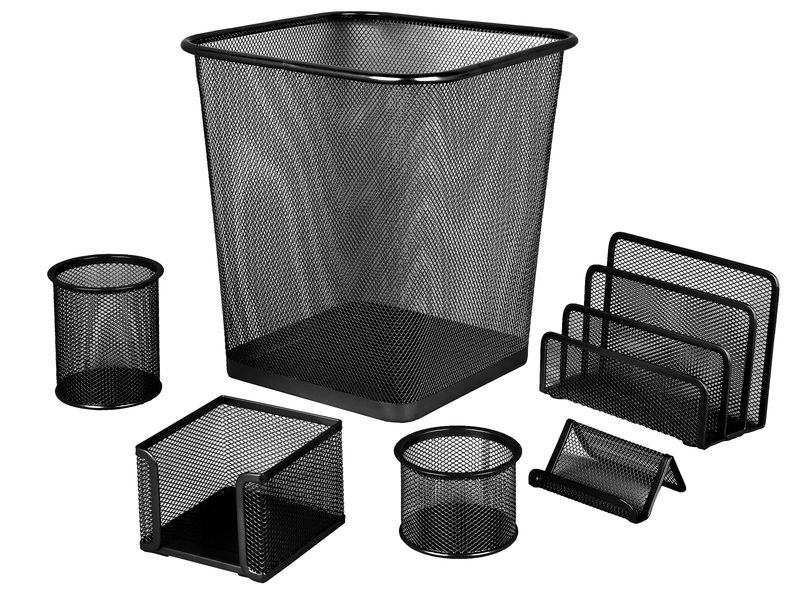 Kenzel 6pc Wire Mesh Stationery Set - Black