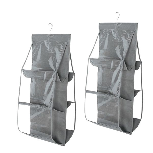2 Pack Hanging Handbag Organizer Wardrobe Closet Purse Clutch Towel Storage
