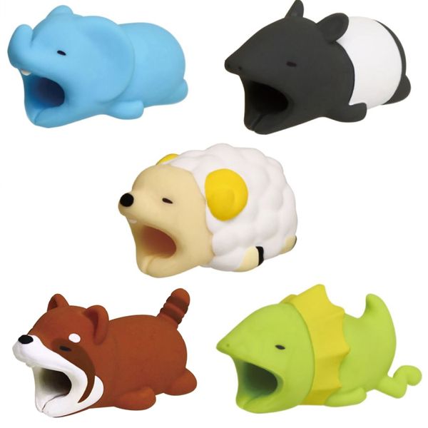 Cute Animal Bites Charger Cord Protector Saver - Set of 5