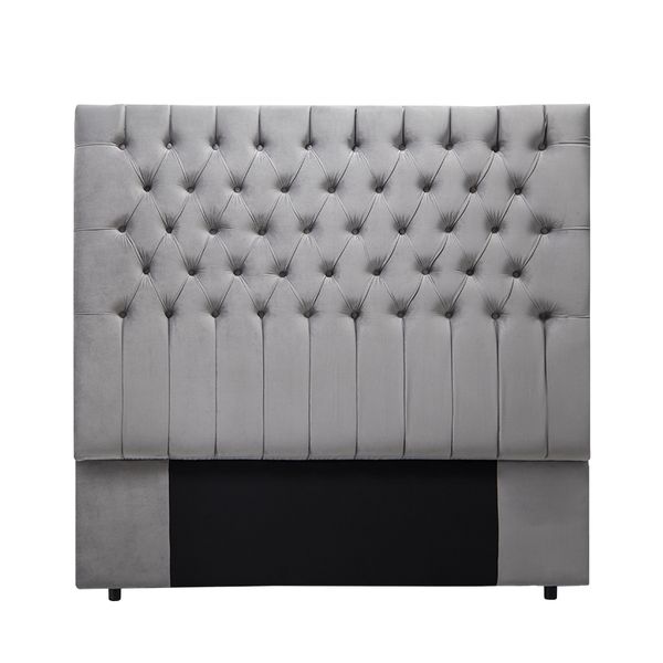 Kate Deep Button Headboard - Velvet Grey