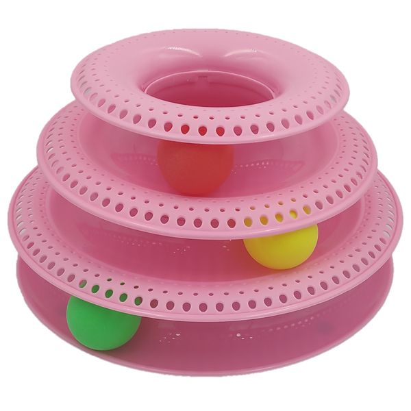 Cat Tower Track Toy 3 Tier Interactive Pet Ball Entertainment
