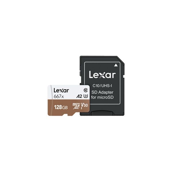 Lexar 128GB MicroSD 667x with SD Adapter