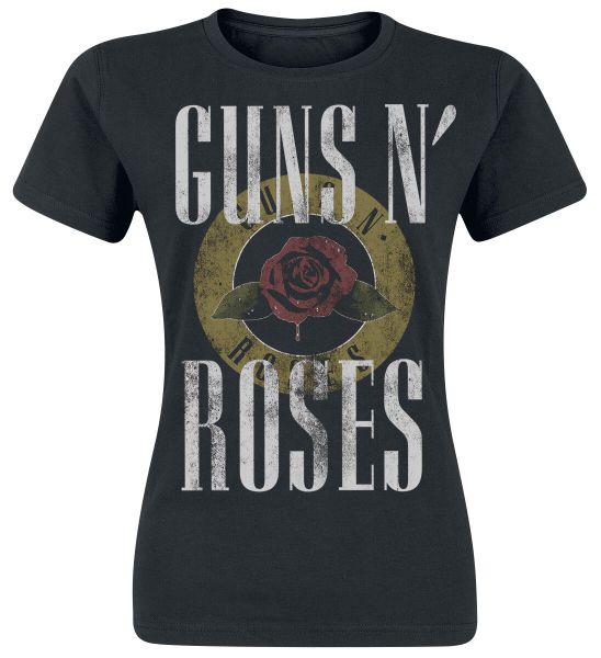 Rock Ts Guns and Roses - Rose Logo Ladies