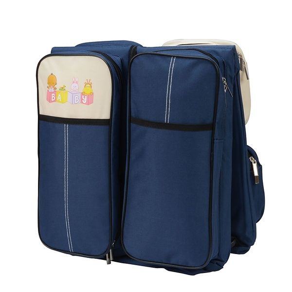 Portable Outdoor Infant Bed with Mosquito - Navy blue