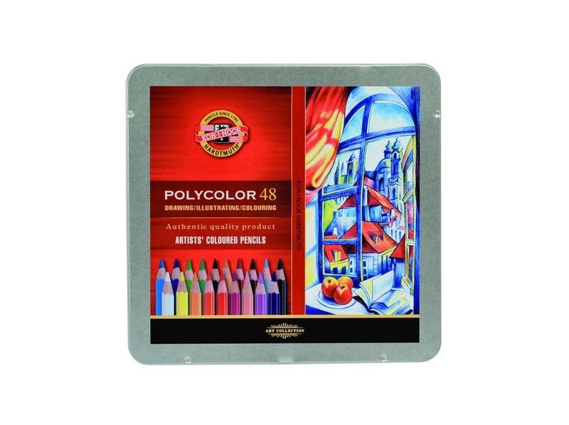 Polycolor Coloured Pencils Tin Of 48
