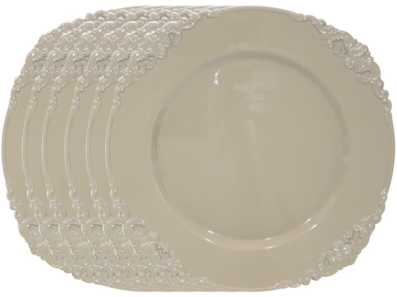 Charger Plate Taupe - Set Of 6