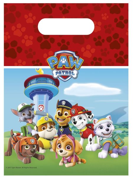 Paw Patrol Read For Action Party Bags - 6 x Packs