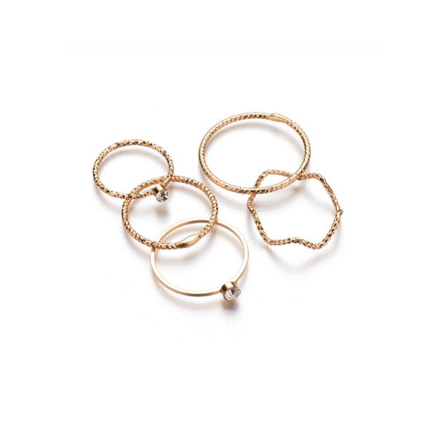 Gold 5 Ring Set