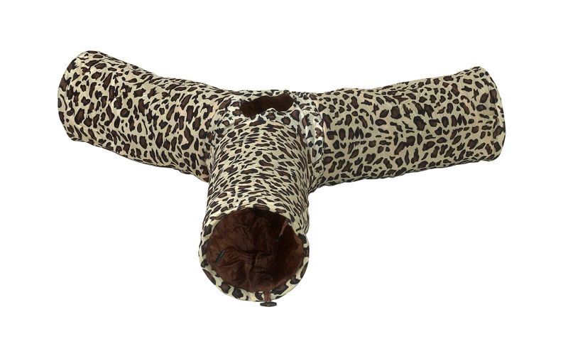 Deluxe 3-Way Crinkle Pet Tunnel with Hanging Ball Toy