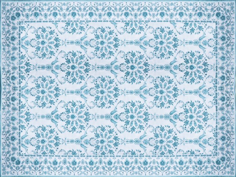 White and Green Floral Runner 60 x 370