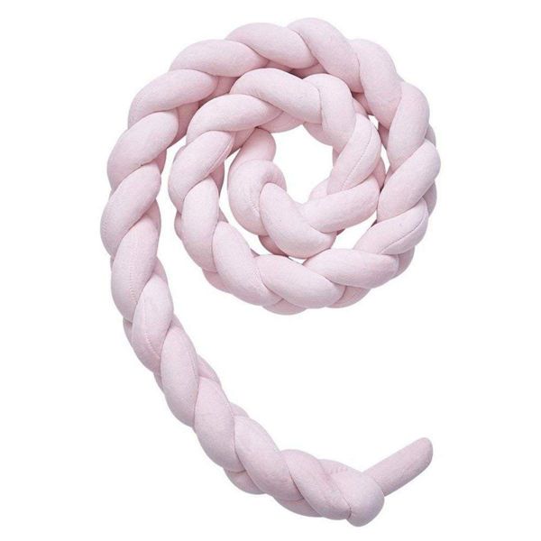 Baby Crib Bumper Knotted Braided Plush - Pink