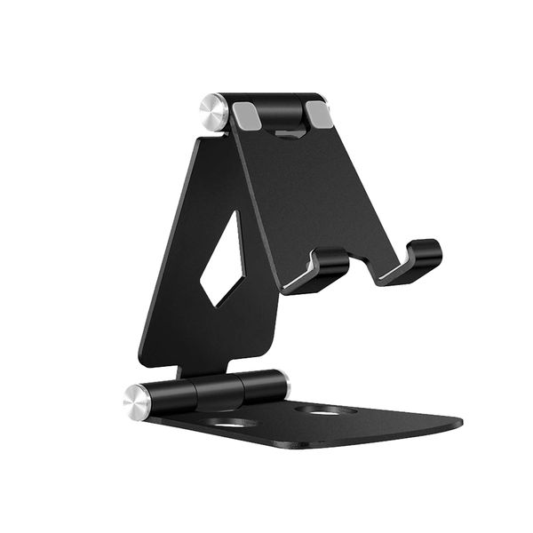 Foldable Aluminum Stand for Smartphone &amp; Mini Tablets - Silver