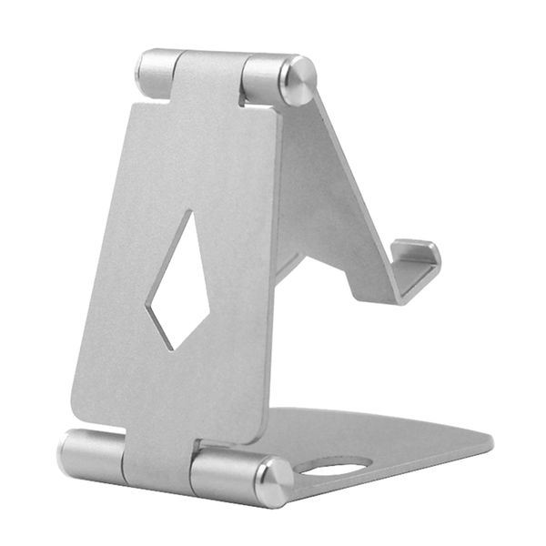 Foldable Aluminum Stand for Smartphone &amp; Mini Tablets - Silver