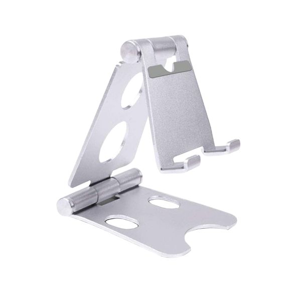 Multi-Angle Foldable Aluminum Stand For Smartphone &amp; Mini Tablets - Silver