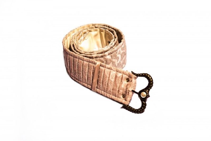 Beige Hand Pleated Belt