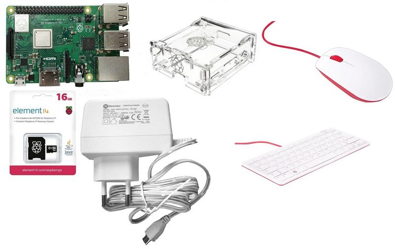 Raspberry Pi 3 B+ Starter Kit, 1Gb Ram, micro-SD Card, Case
