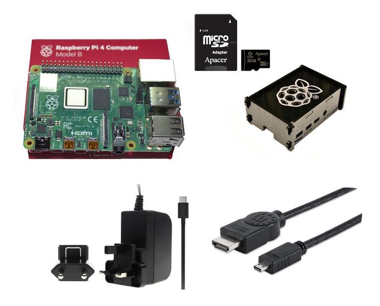 Raspberry Pi 4 B+ BASIC Kit, 2Gb Ram, 32GB micro-SD Card, Case, PSU