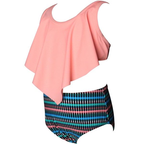 Iconix Mom Peach and Blue Tribal Two-piece Bikini