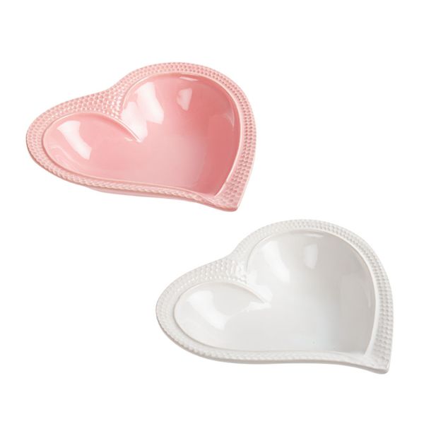 Ceramic Serving Plate Heart Shape,19cm - Set of 2