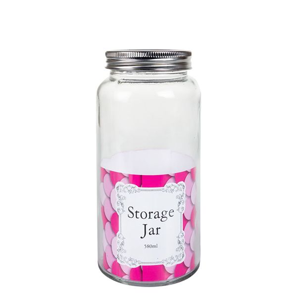 Glass Storage Jar 780ml, 9x17cm - Set of 2