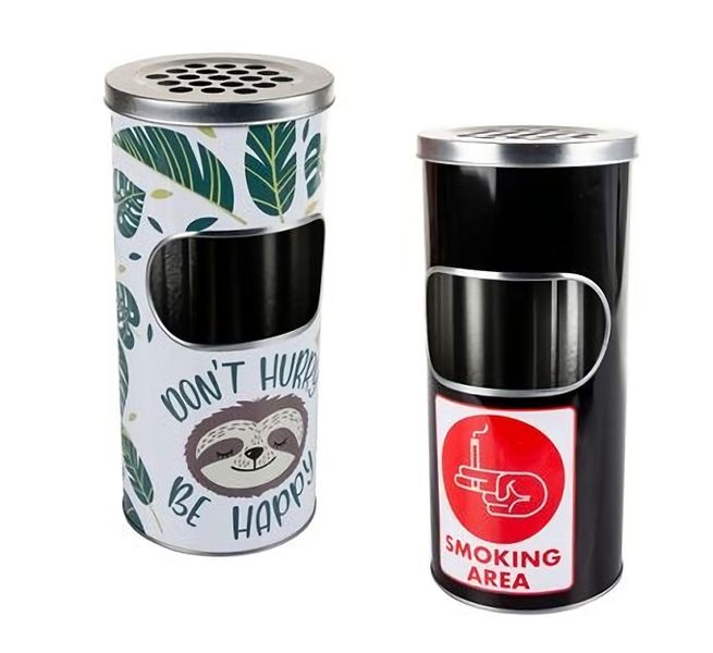 Ashtray Tin Mini Bin 24cm - Set of 2