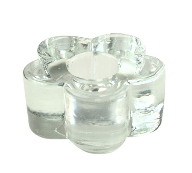 Candle-holder Glass Daisy 8.2x2.7cm - Set of 4