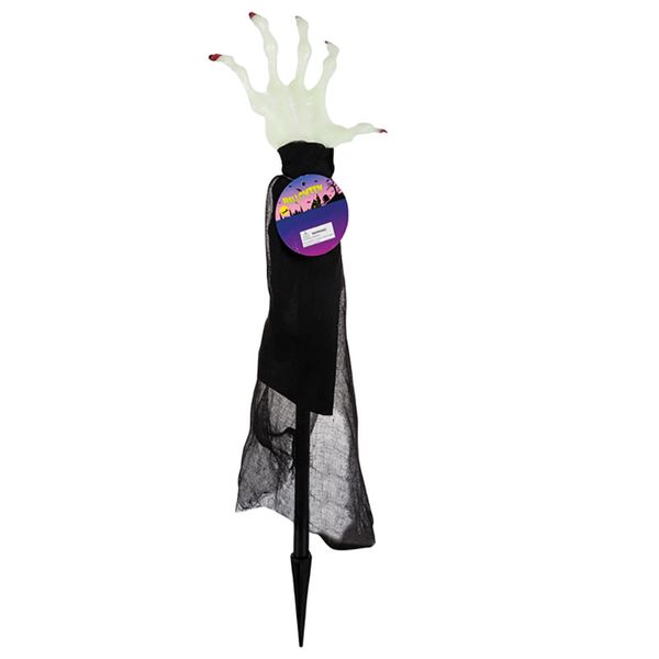 2 x Halloween Stake Hand 61cm, Glows In The Dark