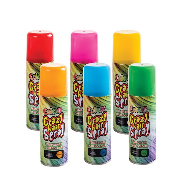 6 x Party-spray Hair Assorted