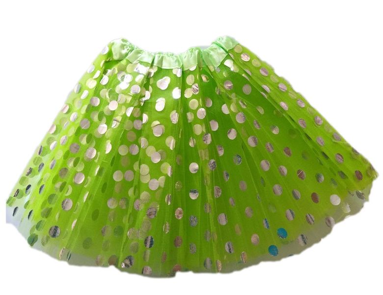 G4A - Kids Silver Dot Tutu Skirt - Light Green