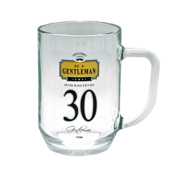 Gentlemen's League 30th Birthday Beer Glass Mug - 500ml Commemorative Gift
