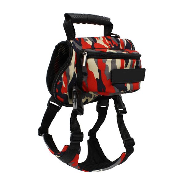 Outdoor Adjustable Pet Saddle Bag Dog Harness Backpack - Green Camouflage