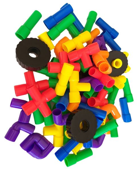 G4A - Pipes and wheels 2 (140 Pieces) - Educational Building Blocks Type 1