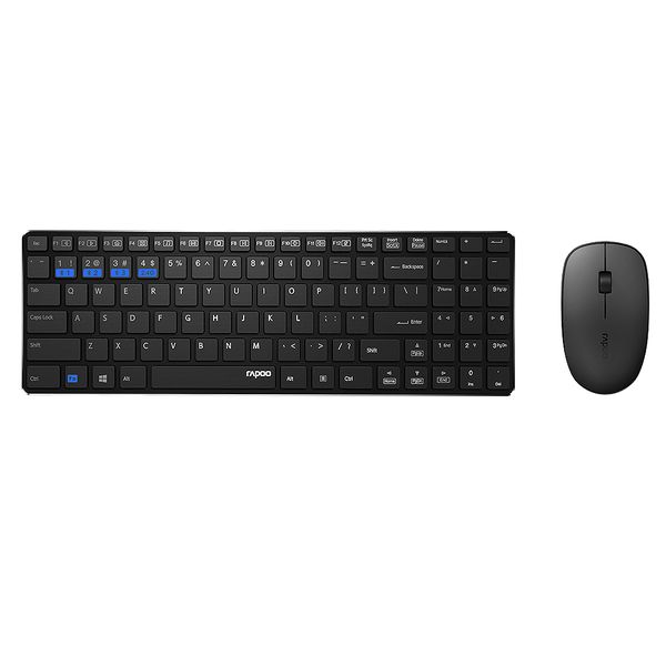 Rapoo 9300M Multi-mode Wireless Optical Keyboard and Mouse Set - Black