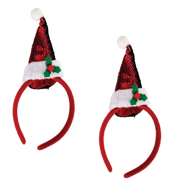 Bulk Pack x 2 Xmas Dress Up Headband Santa Hat 15x9cm
