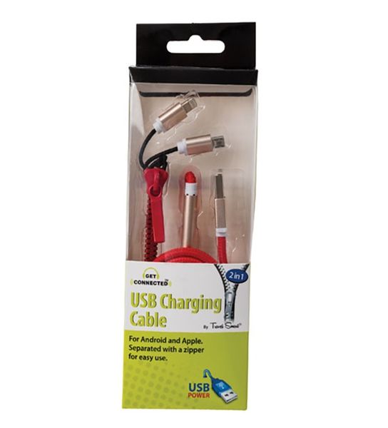 Dual Purpose Charging Cable Android/iPhone Zip 1m