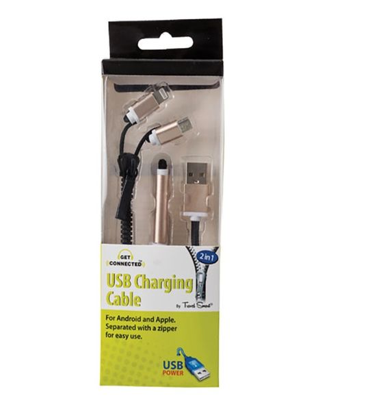 Dual Purpose Charging Cable Android/iPhone Zip 1m