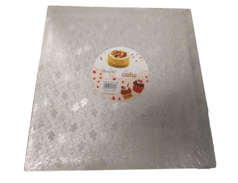 Gifts 4 All - Bulk pack. 4x Square Cake Board- Silver (25cm)
