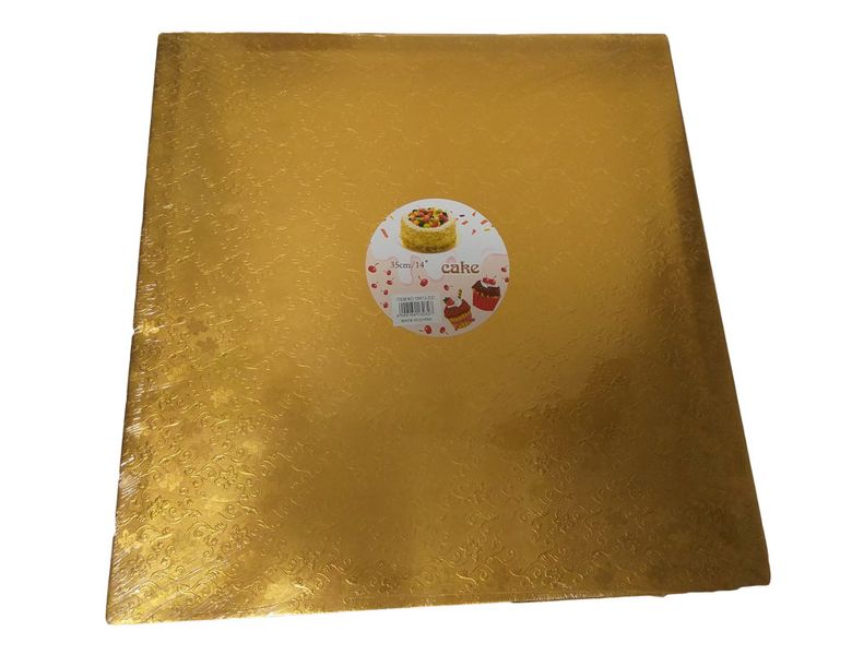 Gifts 4 All - Bulk pack. 4x Square Cake Board- Gold (35cm)