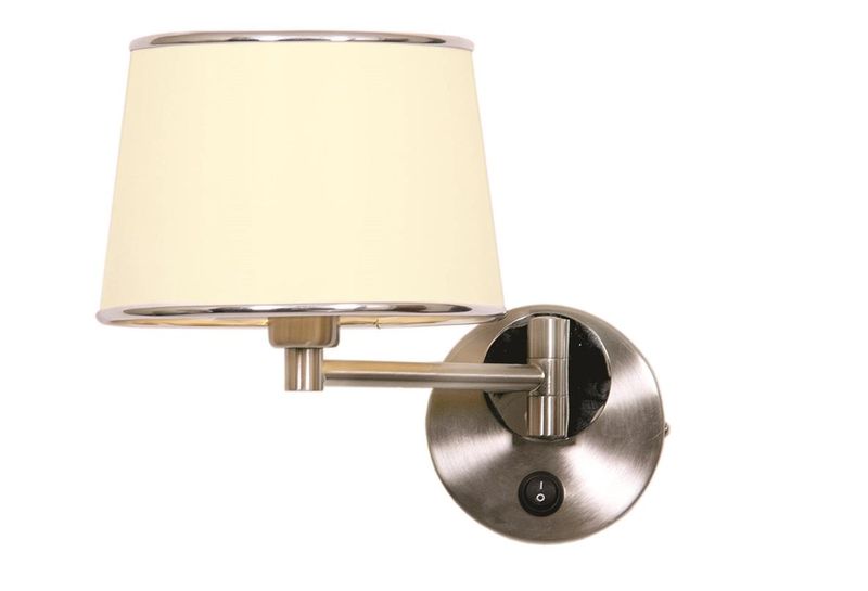 Satin and Polished Chrome Swing Arm Wall Fitting with Switch