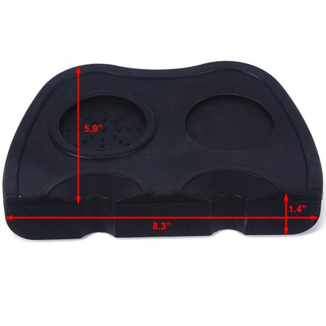 Restpresso Black Silicone Espresso Tamping Mat - Double - 8 1/4 inch x 5 3/4 inch x 1 1/2 inch - 1 Count Box - Restaurantware