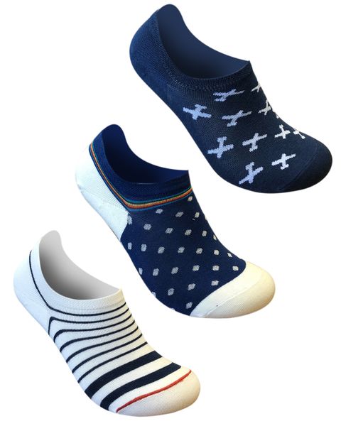 Undeez Planes and Spots Sneaker Secret Socks 3 pack