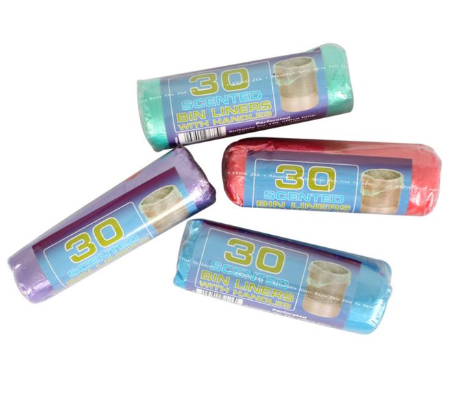 Bulk Pack x 4 Scented Bin Liners 30 Bags per Pack, 40x62cm With Handels