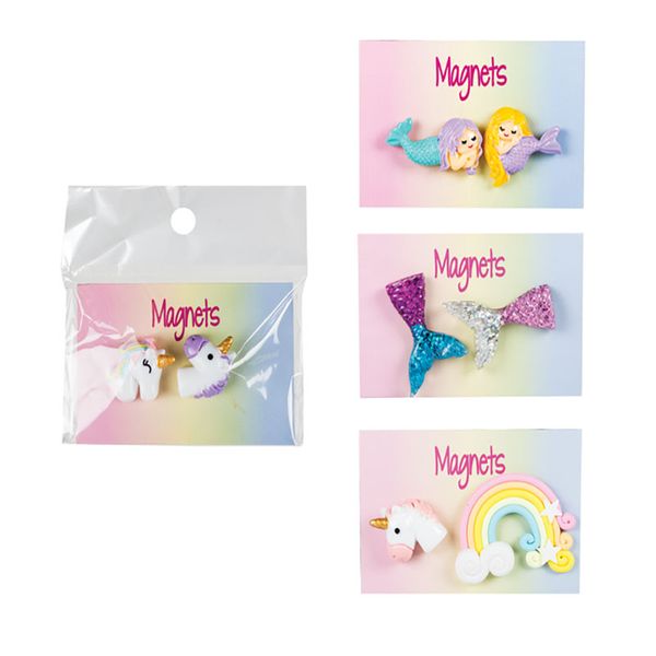 Bulk Pack x 4 Mermaid &amp; Unicorn Fridge Magnet
