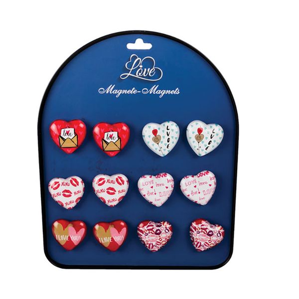 Bulk Pack x 12 Love Design Crystal Fridge Magnet Assorted Designs