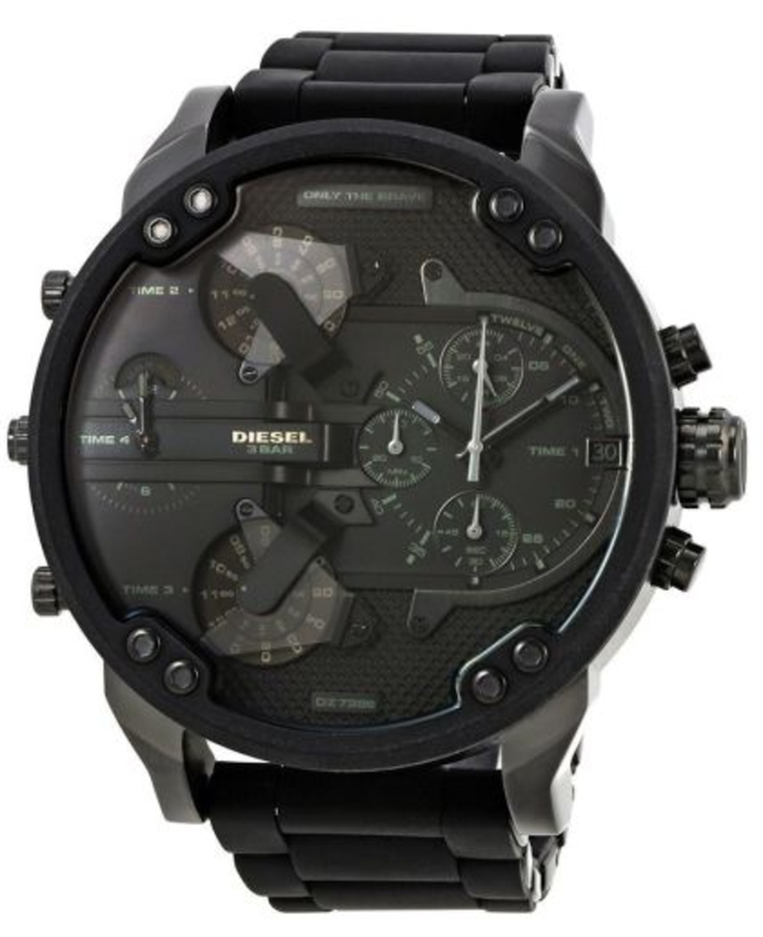 diesel mr daddy 2.0 chrono black stainless steel bracelet