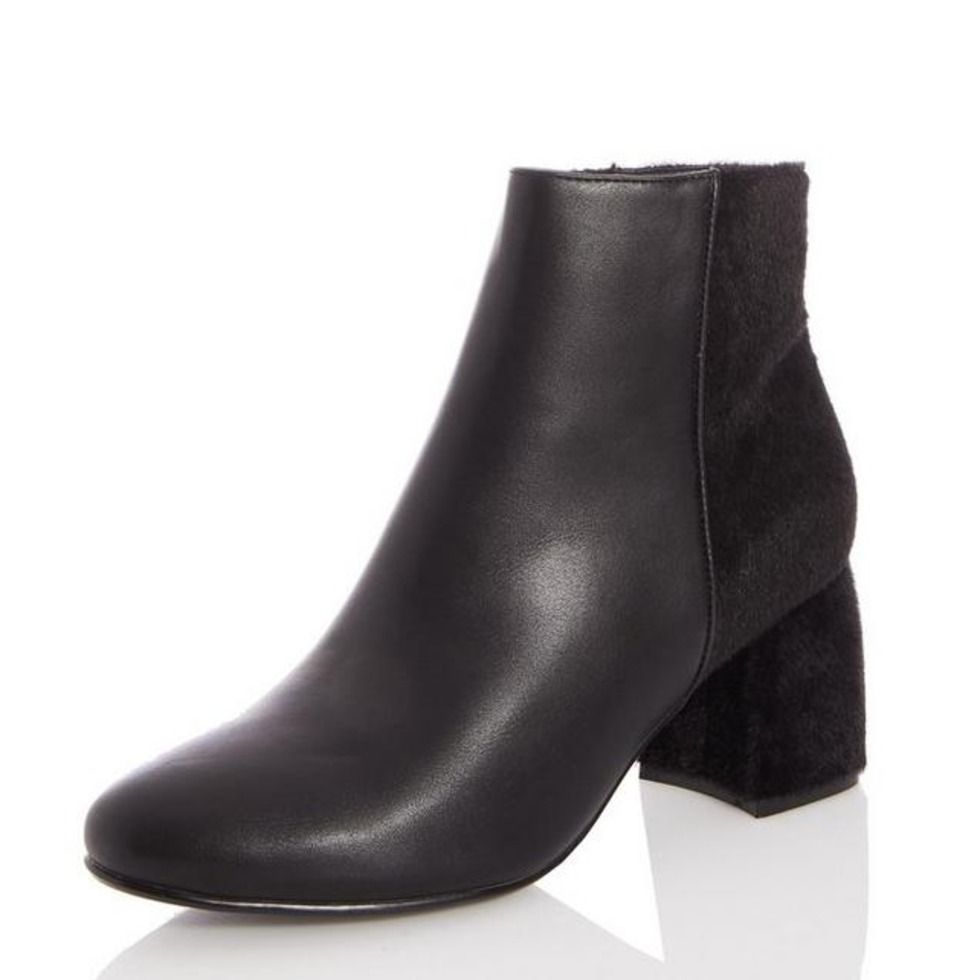 Quiz Ladies Black Faux Leather Heel Ankle Boots - Black | Shop Today ...