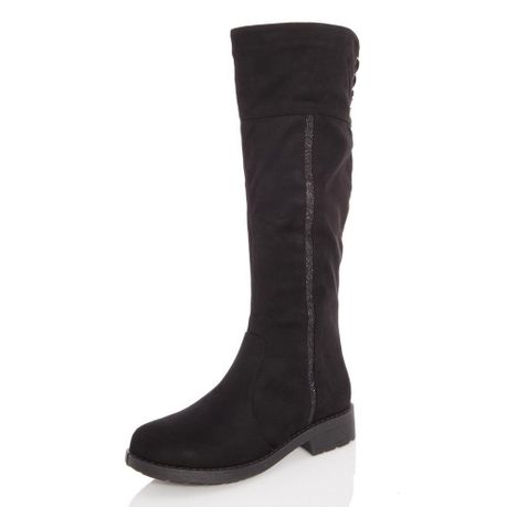 ladies black high boots