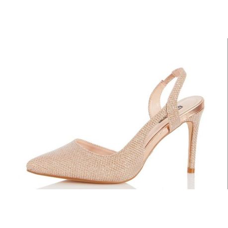 Quiz Ladies Rose Gold Shimmer Point Toe 