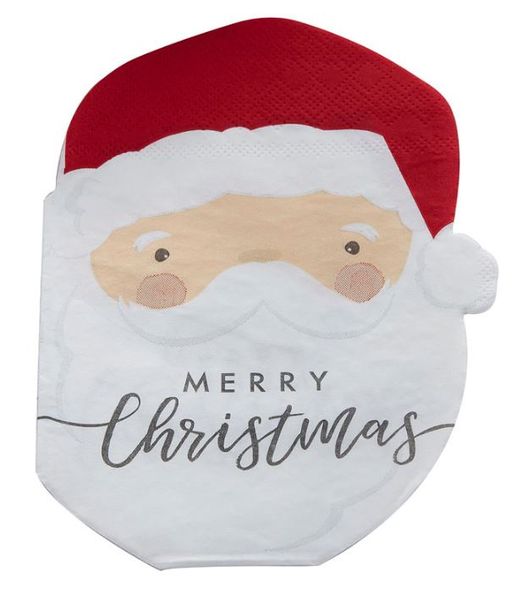 Silly Santa Paper Napkins - Santa Shaped