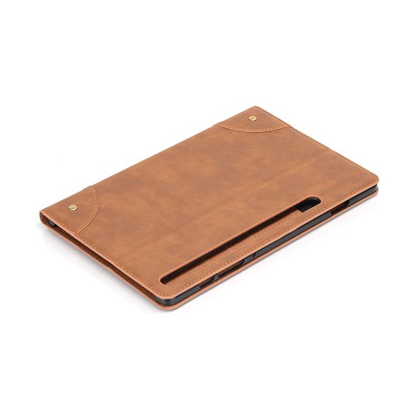 Faux Leather Flip Case for Samsung Tab S6 Brown
